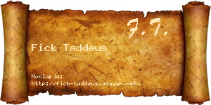 Fick Taddeus névjegykártya